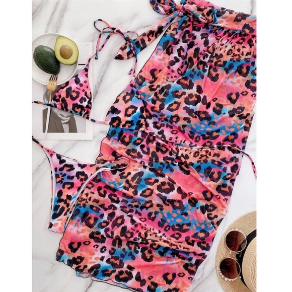 3 piece leopard print bikini set - Picture 5 of 5